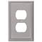 Amerelle Amerelle Metro Brushed Nickel 1 gang Die-Cast Metal Duplex Wall Plate 1 pk 77DBN - alternate 2